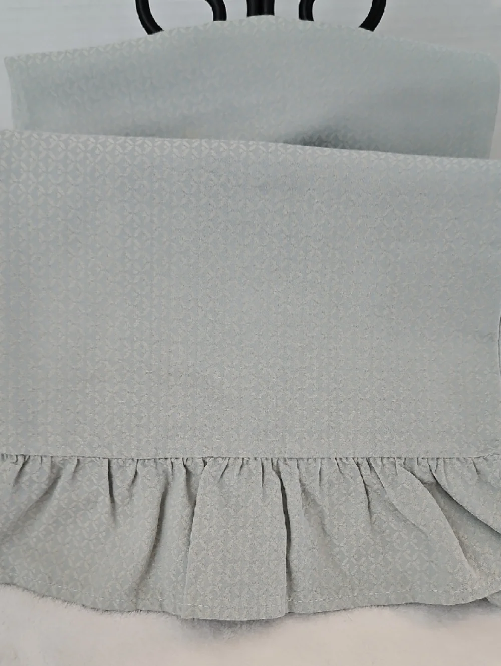 Ralph Lauren Blue Sage Woven Ruffle Hem Cotton Standard Pillowcase Set